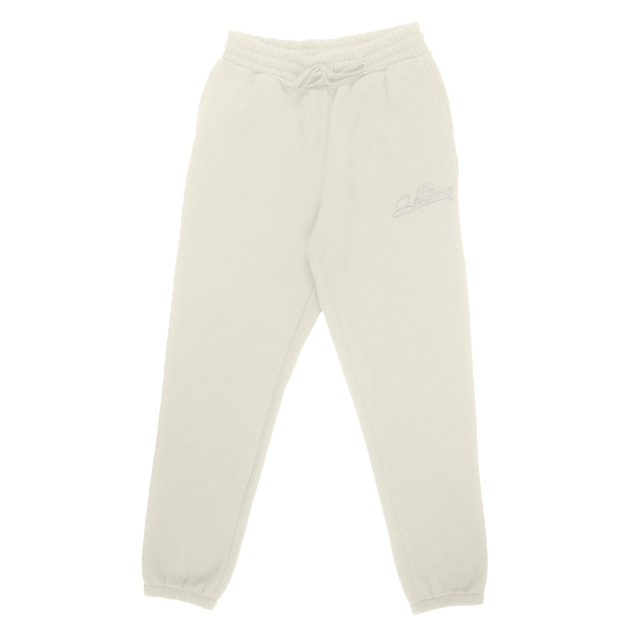 Embroidered 'Script' Sweatpants - Creme