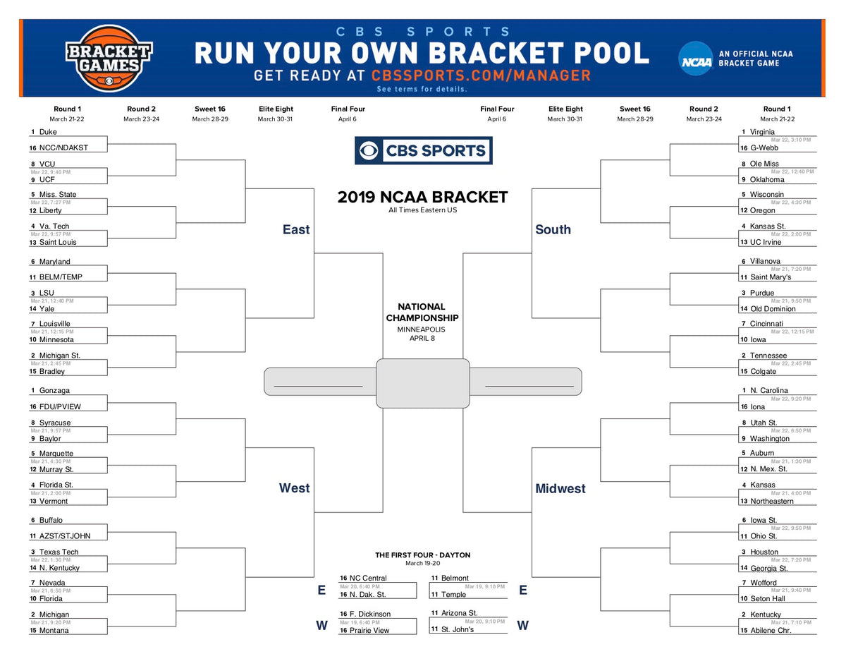 NCAA March Madness Bracket