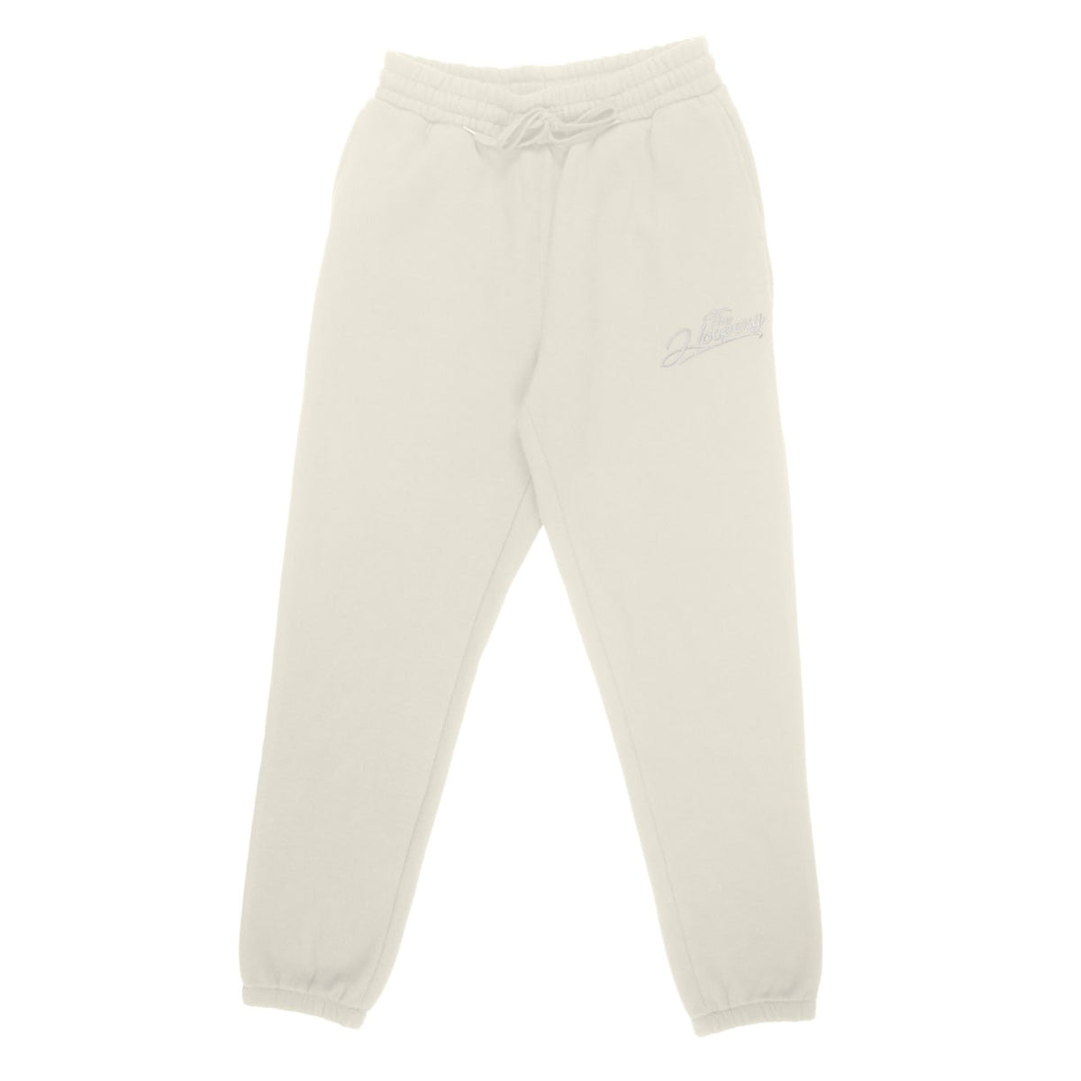 Embroidered 'Script' Sweatpants - Creme