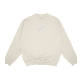 Embroidered 'OOP' Crewneck - Creme