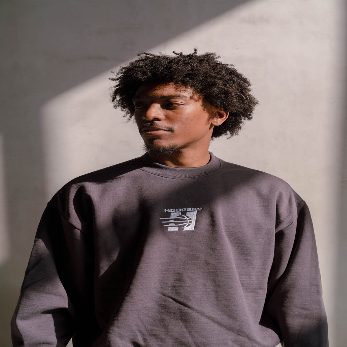 Embroidered 'OOP' Crewneck - Dolphin Blue